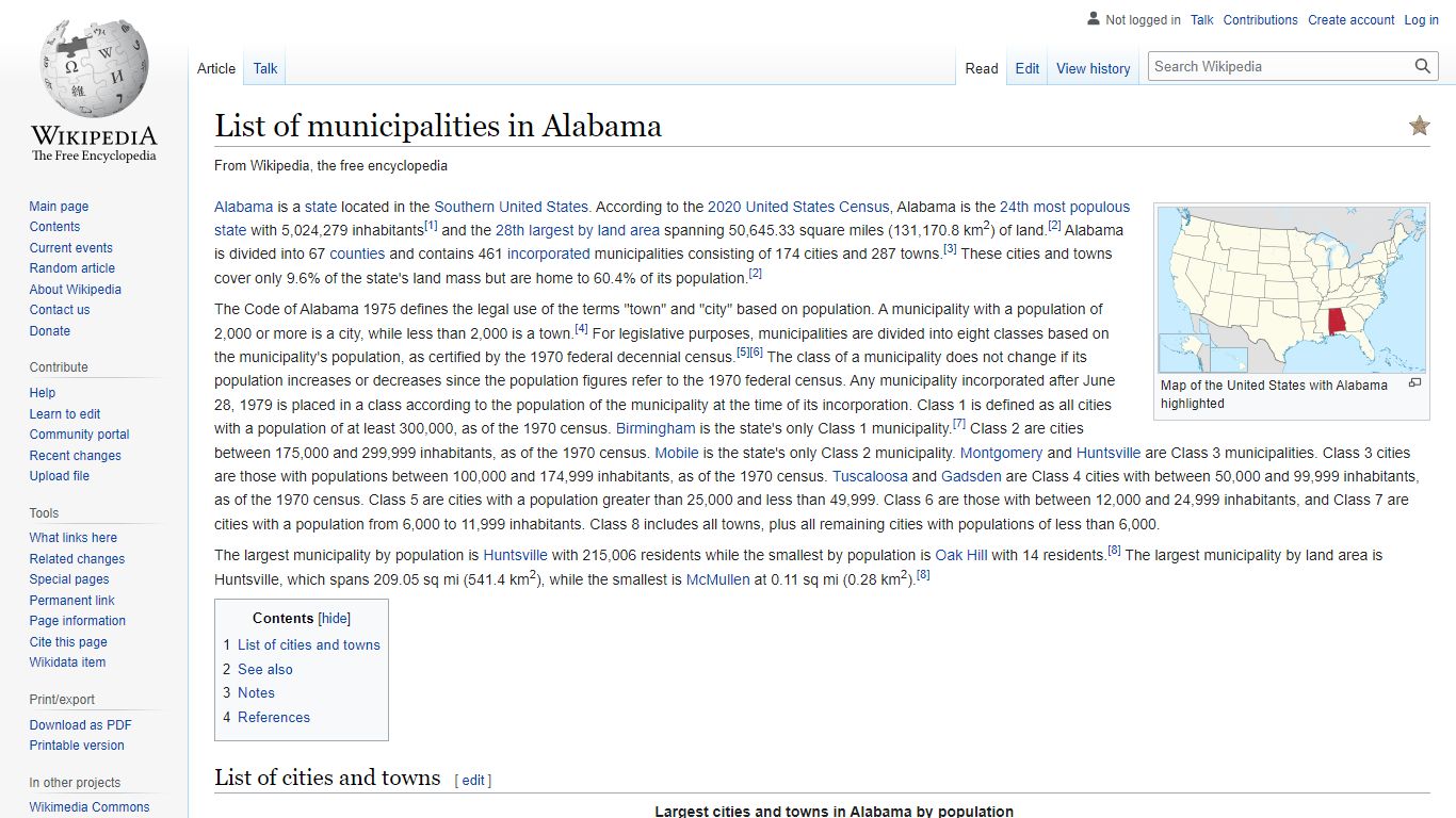 List of municipalities in Alabama - Wikipedia