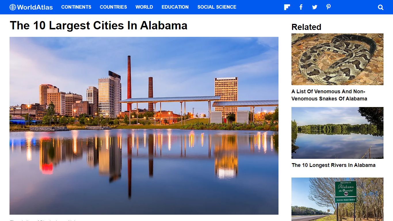 The 10 Largest Cities In Alabama - WorldAtlas